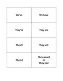 Contractions Flashcards Printables