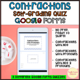 Contractions Google Forms Quiz Digital No Prep