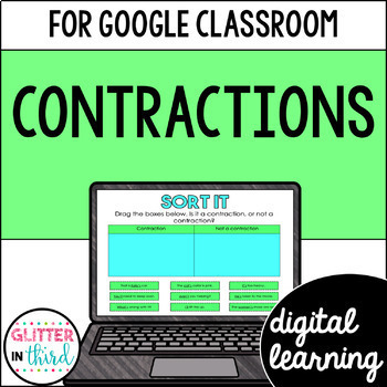 Preview of Contractions Grammar Activities for Google Classroom Digital
