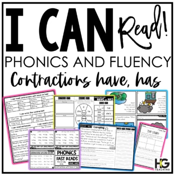 Preview of Contractions HAVE HAS | Phonics Fluency and Reading Comprehension | I Can Read!