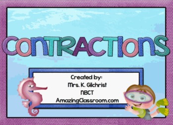 Preview of Contractions Lesson for SMARTBOARD - Smart Notebook