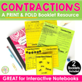 Contractions No Cut, Print & Fold Interactive Notebook Booklets