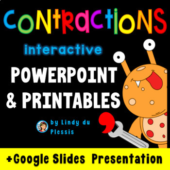Preview of Contractions PowerPoint / Google Slides, Worksheets, Posters, & More!