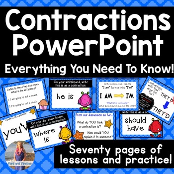 Preview of Contractions PowerPoint Lesson and Practice