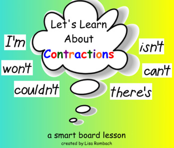 Preview of Contractions SmartBoard Lesson for Primary Grades