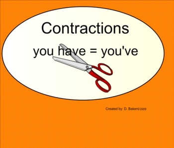 Preview of Contractions Smartboard Lesson