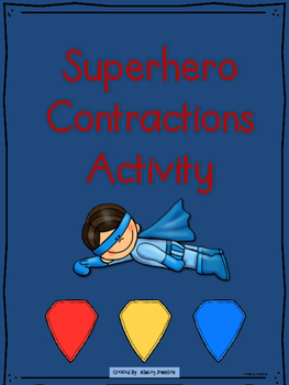 Preview of Contractions Superhero Match