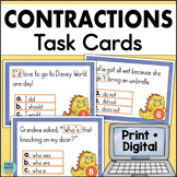 Contractions Task Cards - Print + Digital