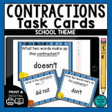 Contractions Task Cards School Theme