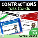 Contractions Task Cards for Grammar Practice Review - Spor