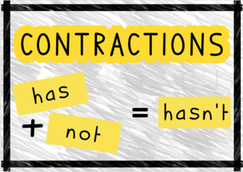 Contractions Wall Display Freebie by Saving The Teachers | TpT