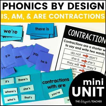 Preview of Contractions With Is, Am, & Are Mini Unit: Lessons, Worksheets, & Activities