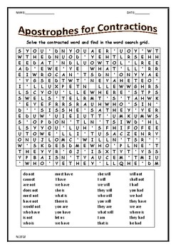 contractions word search by nats classroom teachers pay