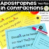Contractions Work Mats for Centers and Scoot Activities