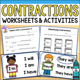 Contractions Worksheets & Activities - Task Cards & Match Game