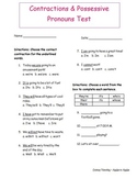 Contractions and Possessive Pronouns Test