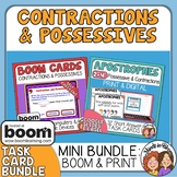 Contractions and Possessives Task Cards & Boom Cards Bundl