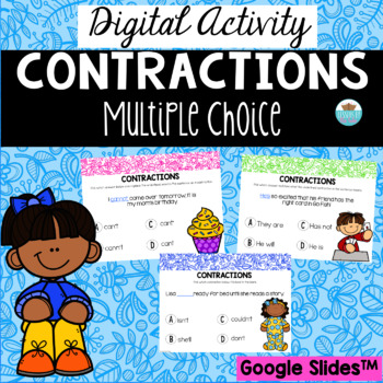 Preview of Contractions in Sentences Digital Activity | Google Slides™