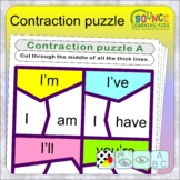 Contractions puzzle (30 cut & play worksheets to learn abo