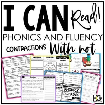 Preview of Contractions with NOT Decoding, Fluency, Reading Comprehension | I Can Read!