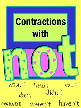 Preview of Contractions with Not