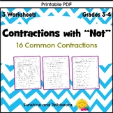 Contractions with "Not" - 16 Contractions - 3 worksheets -