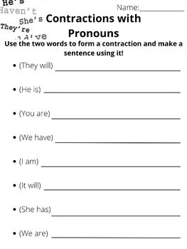 Preview of Contractions with Pronouns