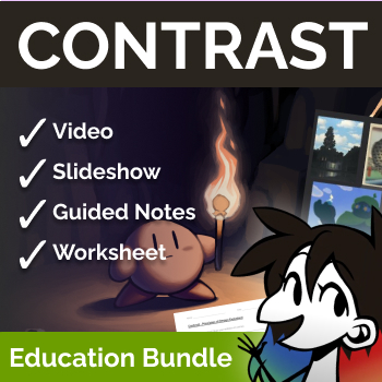 Preview of Contrast - Principle of Design Bundle | Worksheet, Answers, Slideshow, Video +