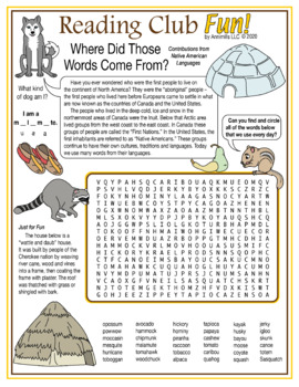 Preview of Native American (and Inuit) Languages Contributions Word Search Puzzle