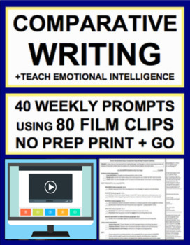 Preview of Comparative Essay Writing & Elaboration Practice with Film Clips