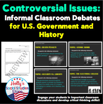 Preview of Controversial Issues: Class Debates for U.S. Government and History Classes