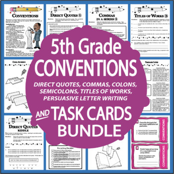 Preview of 5th Grade Capitalization & Punctuation Worksheets + Conventions Writing Practice