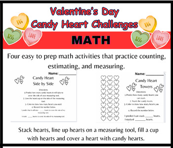Preview of Conversation Candy Heart Math Valentine's Day - Counting and Estimating