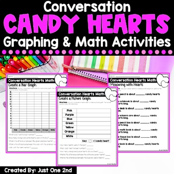 Preview of Conversation Candy Hearts Math Activities for Valentine's Day