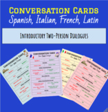 Conversation Cards- Dialogues in Spanish, Latin, French an