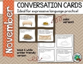 Conversation Cards/ Expressive Language Practice/ November