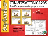 Conversation Cards/ Expressive Language Practice/ Septembe