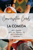 Conversation Cards: La Comida (30+ cards)