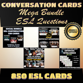 Preview of Conversation Cards MEGA BUNDLE- ESL Speaking Activity