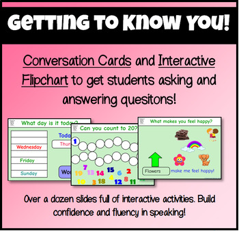 Preview of Conversation Cards Set 1| Questions and Answer formation | Interactive Flipchart