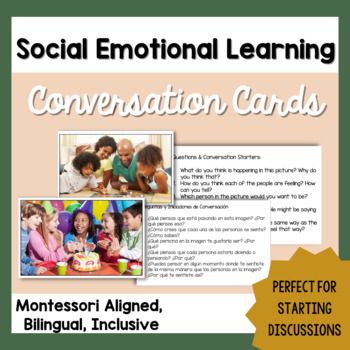 Preview of Conversation Cards Social Emotional Learning Bilingual