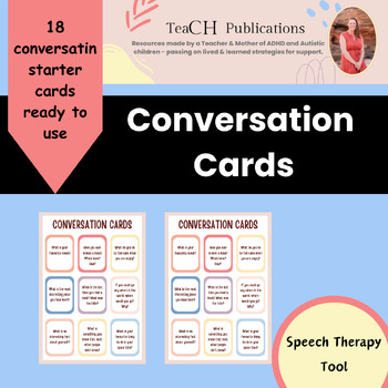 Conversation Cards - Speech - Social Skill Building by TeaCHpublications