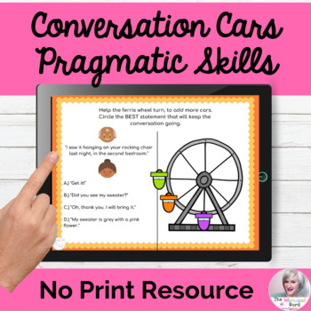 Preview of Conversation Topic Maintenance NO PRINT Speech Therapy | Distance Learning