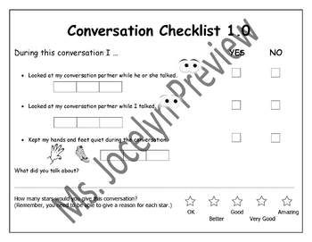 Preview of Conversation Checklists