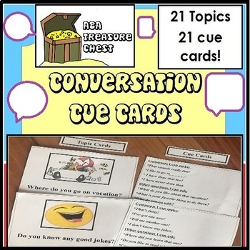 Preview of Conversation Cue Cards Autism ABA Therapy