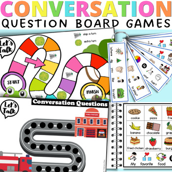 Preview of Conversation Board Games for Speech Therapy with Visuals ACC Ask & Answer Series