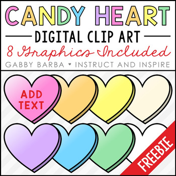 Preview of Conversation Hearts Clip Art