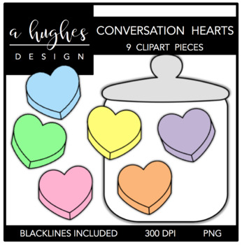 Preview of Conversation Hearts Clipart