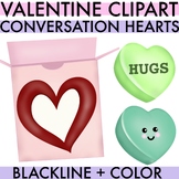 Conversation Hearts Clipart - Valentine's Day Sweethearts