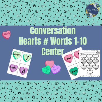 Preview of Conversation Hearts Number Words 1-10